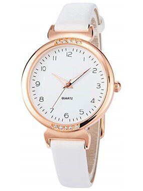 NUOVO Women's Silicone Sports Watch - Crystal Accented Leather Strap Analog